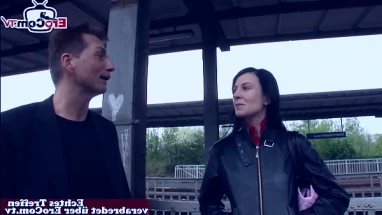 Skinny German slut picked up at the train station and fucked