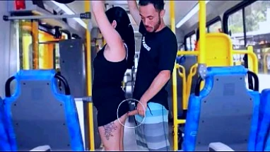 Brunette Groped on Bus