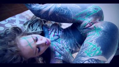 Inked babe craves anal Gaping and messy cumplay