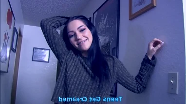 to get a role in the film, a young actress in a short skirt rides a hard dick of a gray haired producer