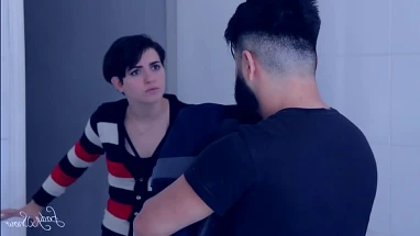 Teen step sister by after being caught cheating POV